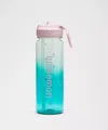 Lululemon Back To Life Clear Bottle 24oz Straw Lid In Green