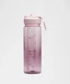Lululemon Back To Life Clear Bottle 24oz Straw Lid In Pink