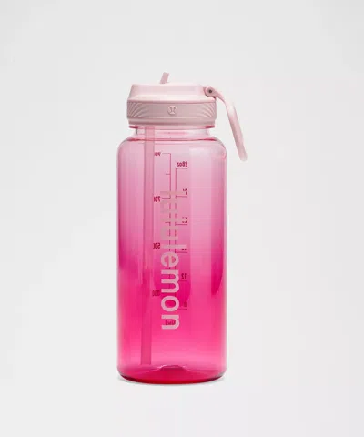 Lululemon Back To Life Clear Bottle 32oz Straw Lid In Pink