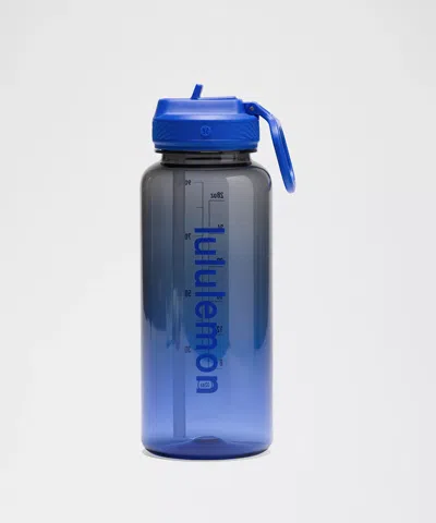 Lululemon Back To Life Clear Bottle 32oz Straw Lid In Blue