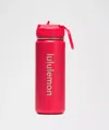 Lululemon Back To Life Sport Bottle 18oz Straw Lid In Red