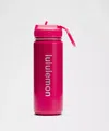 Lululemon Back To Life Sport Bottle 18oz Straw Lid In Pink