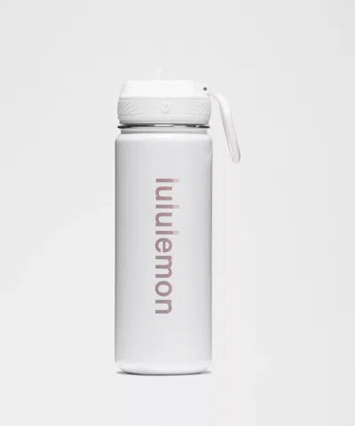 Lululemon Back To Life Sport Bottle 24oz Straw Lid Shine In White
