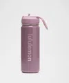 Lululemon Back To Life Sport Bottle 18oz Straw Lid Shine In Pink