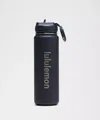 Lululemon Back To Life Sport Bottle 24oz Straw Lid In Black