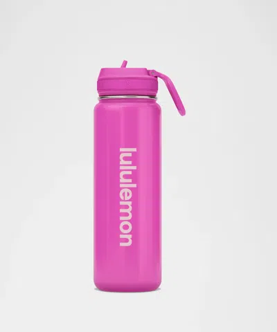 Lululemon Back To Life Sport Bottle 24oz Straw Lid In Pink