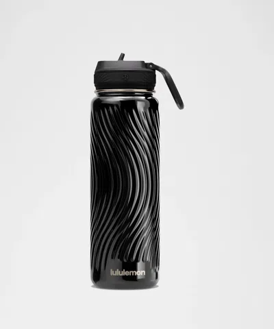 Lululemon Back To Life Sport Bottle 24oz Straw Lid In Black