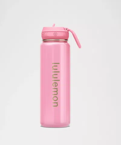 Lululemon Back To Life Sport Bottle 24oz Straw Lid In Pink