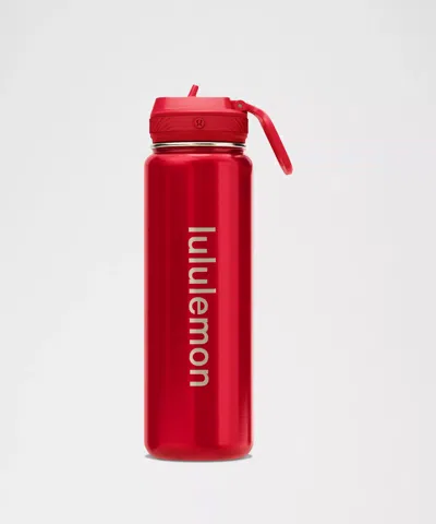 Lululemon Back To Life Sport Bottle 24oz Straw Lid In Red