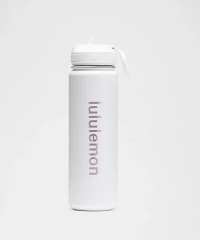 Lululemon Back To Life Sport Bottle 24oz Straw Lid Shine In White