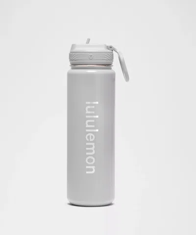 Lululemon Back To Life Sport Bottle 24oz Straw Lid Shine In Gray