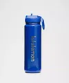 Lululemon Back To Life Sport Bottle 24oz Straw Lid Shine In Blue