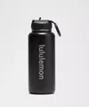 Lululemon Back To Life Sport Bottle 32oz Straw Lid In Black