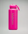 Lululemon Back To Life Sport Bottle 32oz Straw Lid In Pink