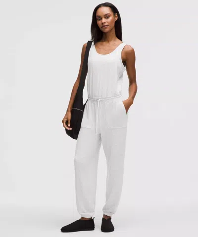 Lululemon Becalm Cinch-waist Jumpsuit In White