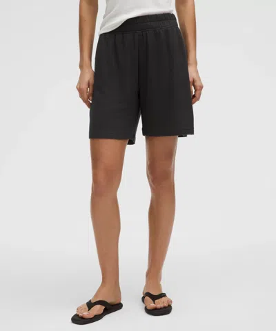 Lululemon Becalm Mid-rise Bermuda Shorts In Black