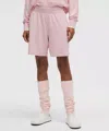 Lululemon Becalm Mid-rise Bermuda Shorts In Pink