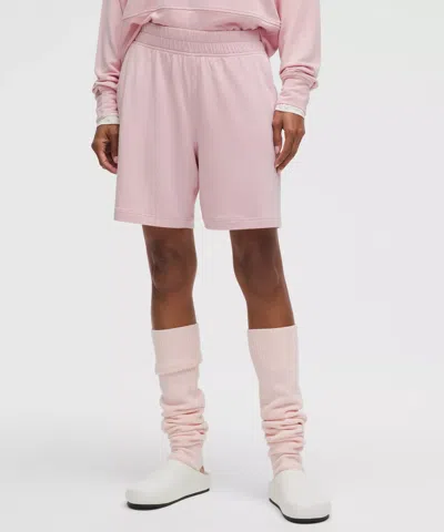 Lululemon Becalm Mid-rise Bermuda Shorts In Pink