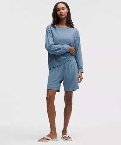 Lululemon Becalm Mid-rise Bermuda Short In Blue