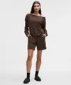 Lululemon Becalm Mid-rise Bermuda Short In Brown