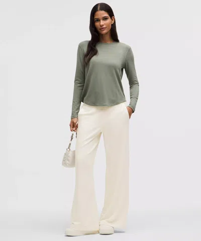 Lululemon Becalm Mid-rise Wide-leg Pant In White