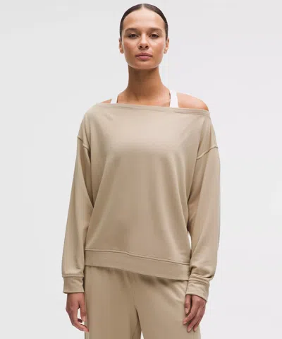 Lululemon Becalm Oversized Boatneck Long-sleeve Shirt In Neutral