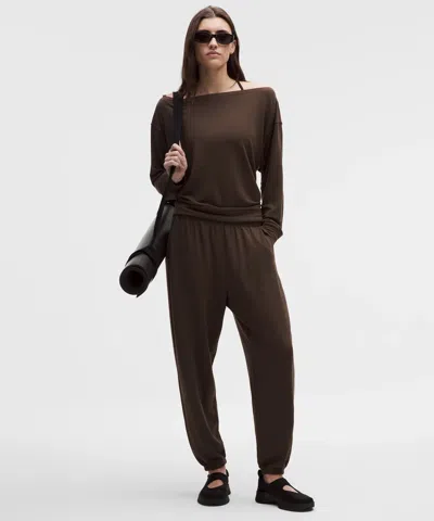 Lululemon Becalm Oversized Mid-rise Pant In Brown