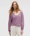 Lululemon Becalm Scoop-neck Pullover In Purple