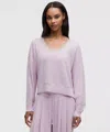 Lululemon Becalm Scoop-neck Pullover In Purple