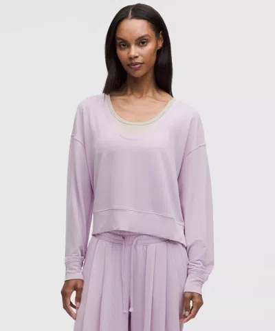 Lululemon Becalm Scoop-neck Pullover In Purple