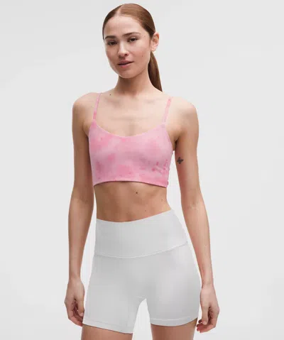 Lululemon Bend This Cami Spaghetti-strap Bra In Pink