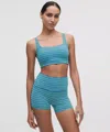 Lululemon Bend This Scoop And Square Bra In Blue
