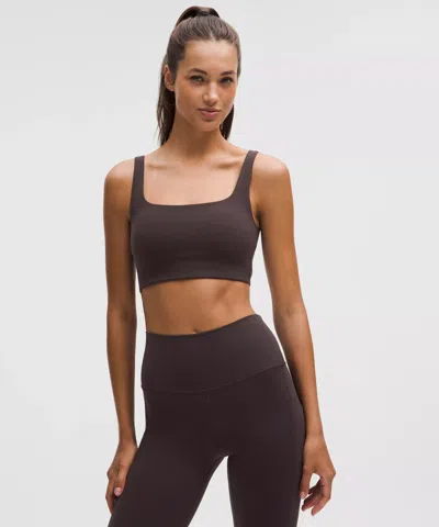 Lululemon Bend This Scoop And Square Bra In Brown