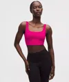 Lululemon Bend This Scoop And Square Bra In Pink