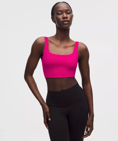 Lululemon Bend This Scoop And Square Bra In Pink