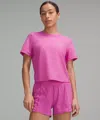 Lululemon Breathable Running Short-sleeve Shirt Graphic In Pink
