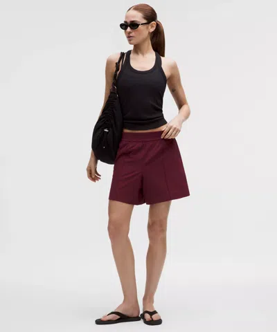 Lululemon Breezily Mid-rise Short 6" In Burgundy