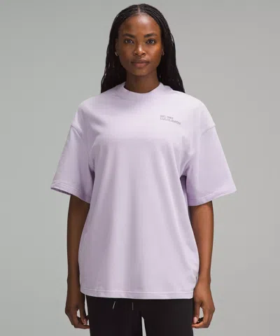 Lululemon Brushed Heavyweight Cotton Crewneck T-shirt In Purple