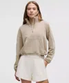 Lululemon Brushed Softstreme Half Zip In Neutral