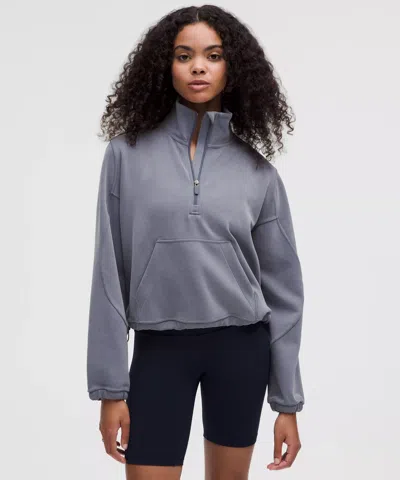 Lululemon Brushed Softstreme Half Zip In Gray