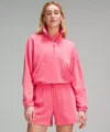 Lululemon Brushed Softstreme Half Zip In Pink