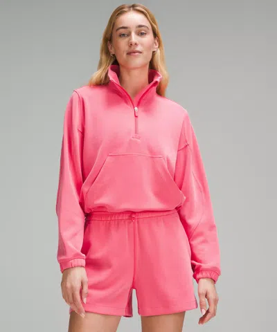 Lululemon Brushed Softstreme Half Zip In Pink