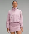 Lululemon Brushed Softstreme Half Zip In Pink