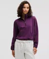 Lululemon Brushed Softstreme Half Zip In Purple