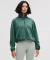 Lululemon Brushed Softstreme Half Zip In Green
