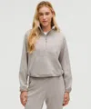 Lululemon Brushed Softstreme Half Zip In Gray