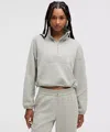 Lululemon Brushed Softstreme Half Zip In Gray