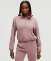 Lululemon Brushed Softstreme Half Zip In Pink