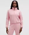 Lululemon Brushed Softstreme Half Zip In Purple