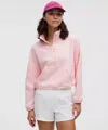 Lululemon Brushed Softstreme Half Zip In Pink